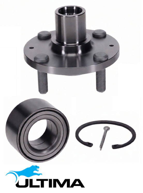 2 X ULTIMA FRONT WHEEL HUB AND BEARING ASSEMBLY TO SUIT KIA RIO JB G4ED 1.6L I4 FROM 12/2009