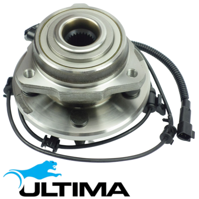 2 X ULTIMA FRONT WHEEL HUB & BEARING ASSEMBLY FOR JEEP CHEROKEE KJ KK ENJ ENR ENS 2.5L 2.8 I4 W/ ABS