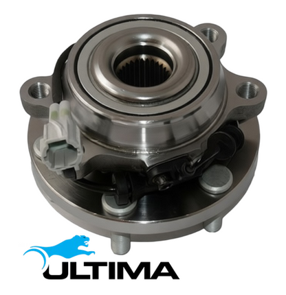 2 X ULTIMA FRONT WHEEL HUB AND BEARING ASSEMBLY TO SUIT NISSAN NAVARA D40 V9X TURBO DIESEL 3.0L V6