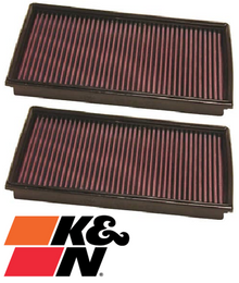 PAIR OF K&N REPLACEMENT AIR FILTERS TO SUIT BMW 7 SERIES 760LI N73B60 N74B60 TWIN TURBO 6.0L V12