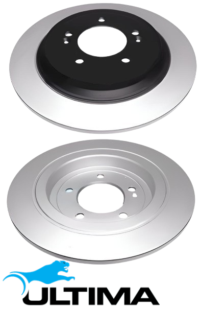 ULTIMA REAR SOLID DISC BRAKE ROTOR SET TO SUIT HYUNDAI TUCSON TL TLE G4FJ 1.6 I4 ELECTRIC PARK BRAKE