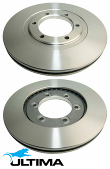 ULTIMA FRONT VENTED DISC BRAKE ROTOR SET TO SUIT MAZDA B2600 BRAVO UF G6 2.6L I4 TILL 04/96 4WD ONLY