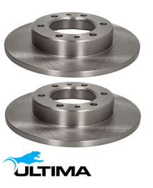 ULTIMA FRONT SOLID DISC BRAKE ROTOR SET TO SUIT TOYOTA 4RUNNER YN60R 3Y 2.0L I4 15MM STUD HOLES