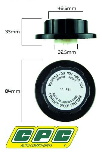 CPC RADIATOR CAP TO SUIT HOLDEN CALAIS VT VX VY LS1 5.7L V8