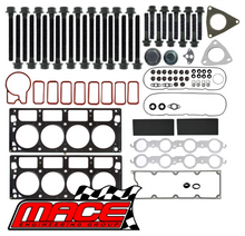 MACE VALVE REGRIND GASKETS AND HEAD BOLTS COMBO PACK FOR HOLDEN ONE TONNER VY VZ LS1 5.7 V8 10/03 ON