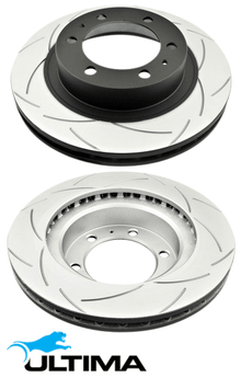 ULTIMA FRONT DISC BRAKE ROTOR SET FOR TOYOTA HILUX WORKMATE TGN121R KUN26R 1KD-FTV 2TR-FE 2.7 3.0 I4