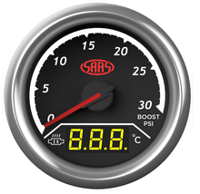 SAAS 2 IN 1 ANALOGUE BOOST 0-30PSI AND DIGITAL EXHAUST TEMPERATURE 0-900 DEGREE 52MM GAUGE