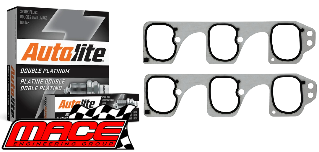 MACE MANIFOLD GASKET AND SPARK PLUG KIT TO SUIT HOLDEN COMMODORE VE.II VF ALLOYTEC LWR 3.6L V6