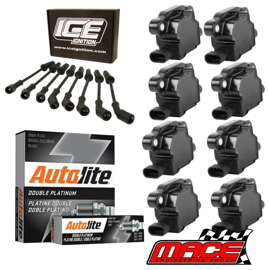MACE IGNITION SERVICE KIT WITH SQUARE COIL TO SUIT CHEVROLET CORVETTE C6 LS3 6.2L V8