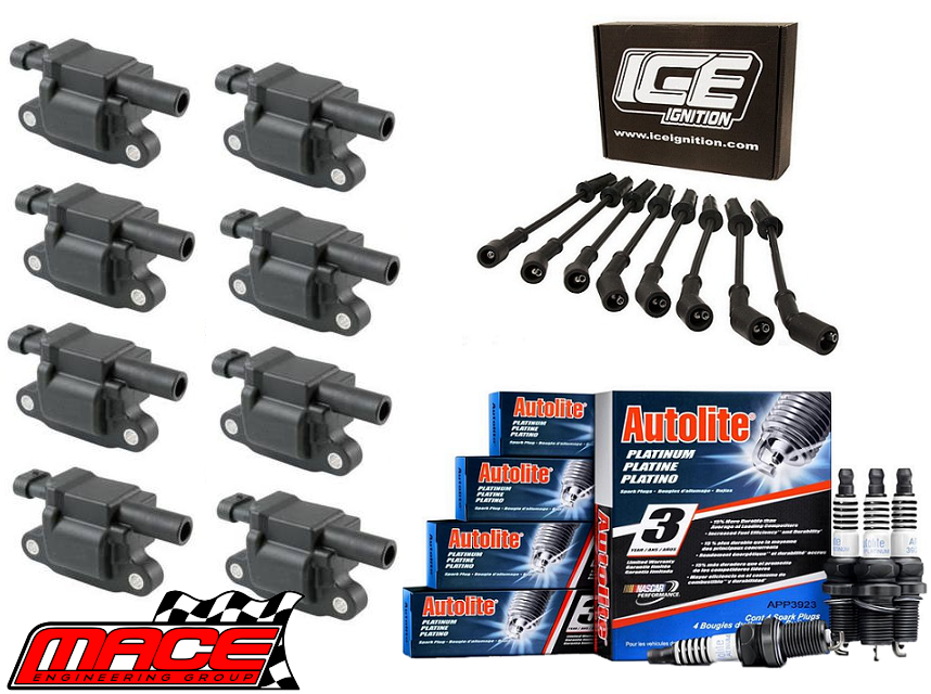 MACE IGNITION SERVICE KIT WITH 1MM GAP SPARK PLUGS TO SUIT HSV LS2 LS3 6.0L 6.2L V8