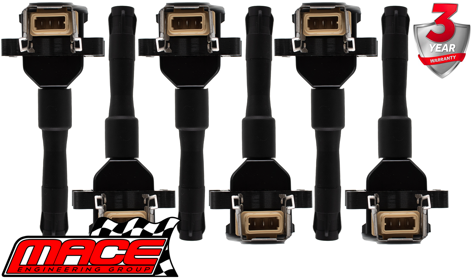 SET OF 6 MACE STANDARD REPLACEMENT IGNITION COILS TO SUIT BMW M SERIES M3 S50B30 S50B32 3.0L 3.2L I6