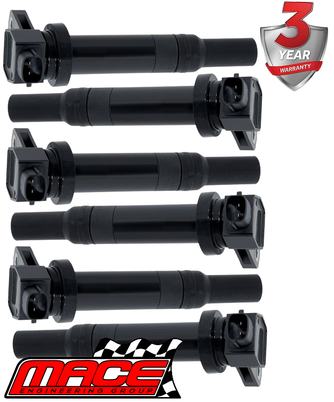 SET OF 6 MACE STANDARD REPLACEMENT IGNITION COILS TO SUIT KIA G6EA 2.7L V6