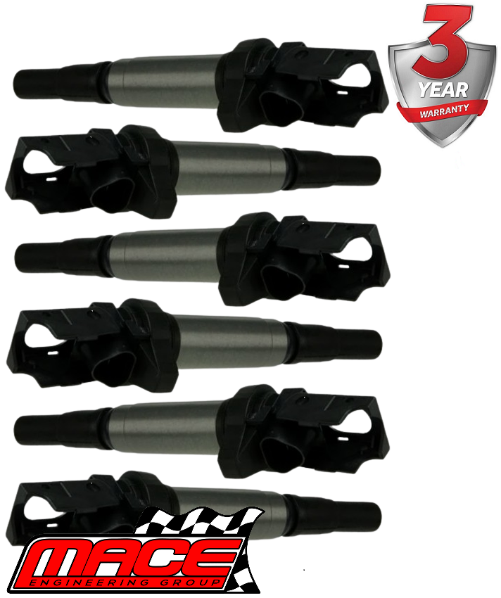 SET OF 6 MACE STANDARD REPLACEMENT IGNITION COILS TO SUIT BMW X SERIES X3 N52B30 3.0L I6