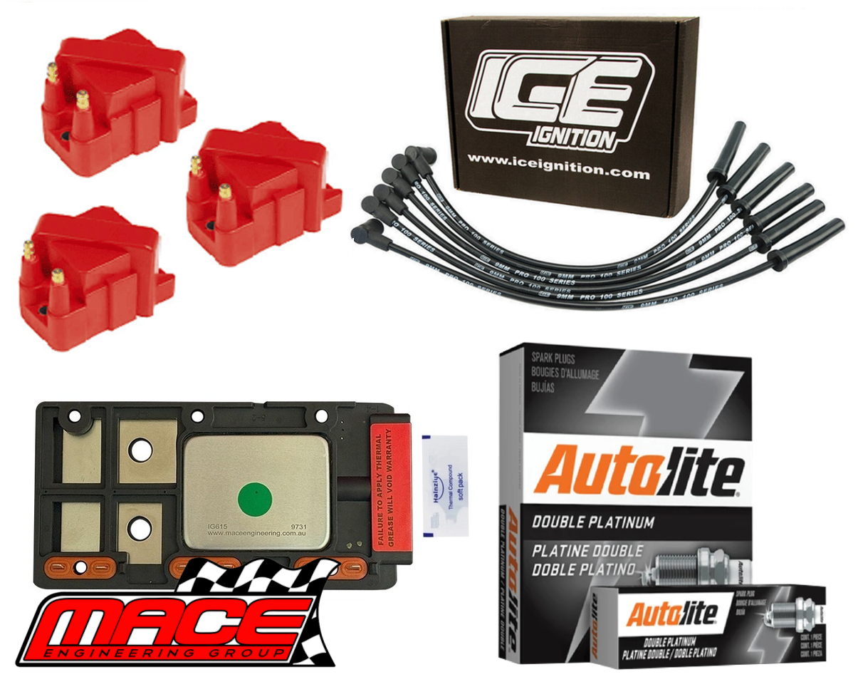 HIGH VOLTAGE IGNITION SERVICE KIT WITH MACE DFI MODULE FOR HOLDEN COMMODORE VP VR BUICK L27 3.8 V6