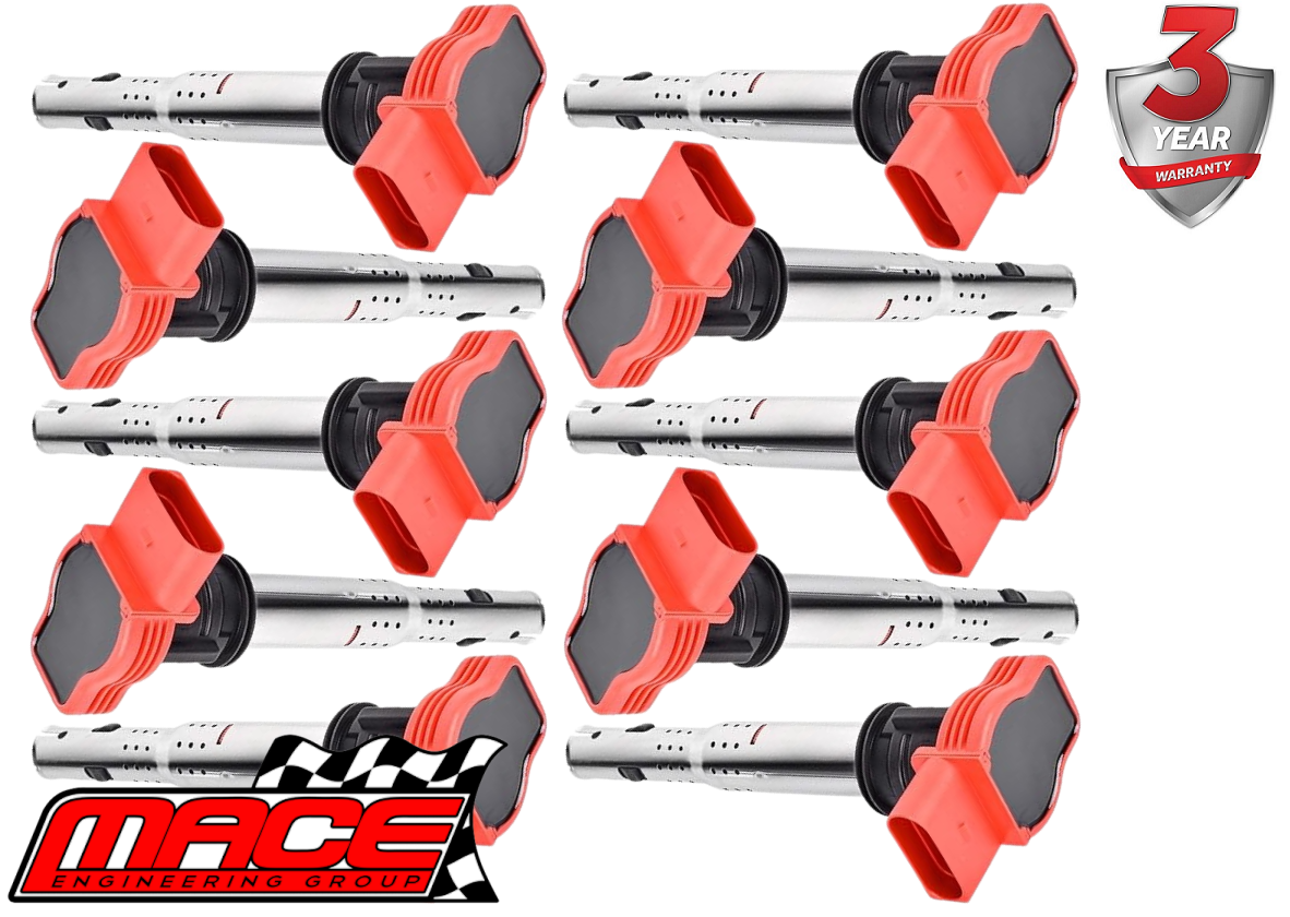 SET OF 10 MACE STANDARD REPLACEMENT IGNITION COILS TO SUIT AUDI S6 C6 BXA 5.2L V10
