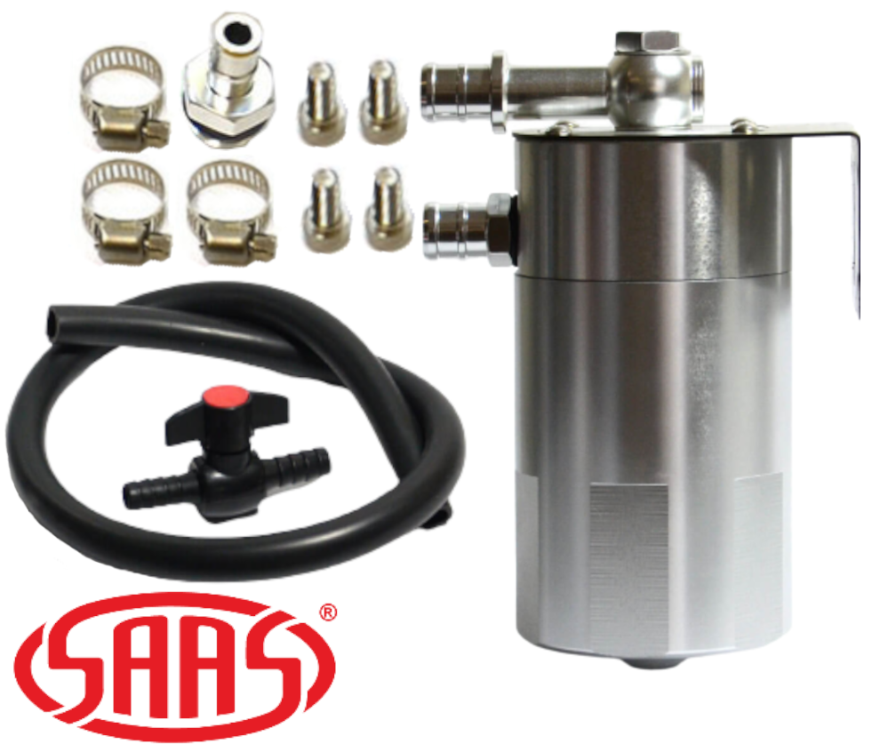 SAAS BAFFLED OIL CATCH CAN TO SUIT LAND ROVER 12L 18L 20L DT224 204DT AJ200D 2.0L 2.4L 2.5L I4