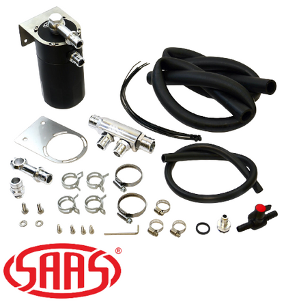SAAS BAFFLED OIL CATCH CAN KIT TO SUIT FORD RANGER PX2 PX3 P5AT TURBO DIESEL 3.2L I5