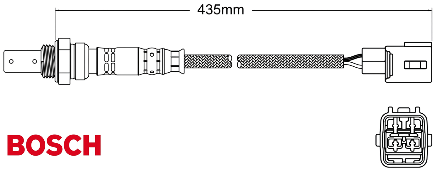 BOSCH PRE CATALYTIC OXYGEN O2 SENSOR TO SUIT TOYOTA COROLLA ZZE122R 1ZZ-FE 1.8L I4 FROM 10/2005 EXCEPT ASCENT & ASCENT SECA MODELS