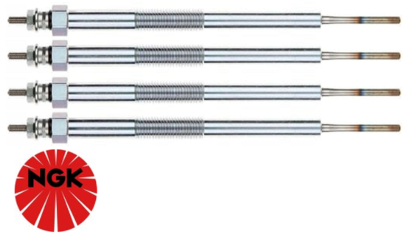 SET OF 4 NGK GLOW PLUGS TO SUIT MITSUBISHI PAJERO NM NP 4M41T TURBO DIESEL 3.2L I4