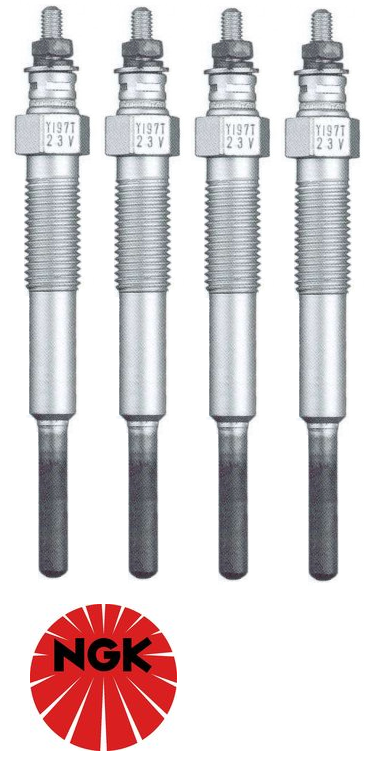 SET OF 4 NGK GLOW PLUGS TO SUIT TOYOTA LANDCRUISER BJ60R 3B DIESEL 3.4L I4
