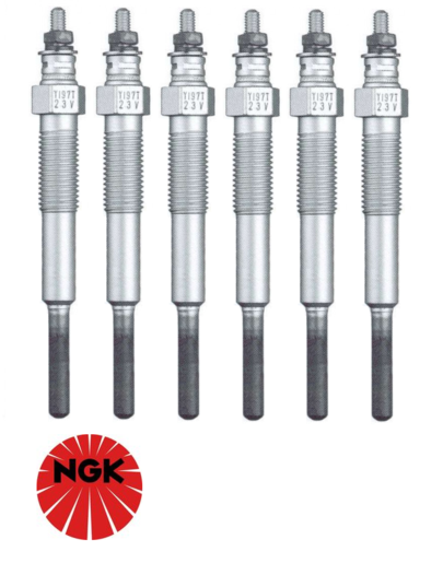 SET OF 6 NGK GLOW PLUGS TO SUIT TOYOTA LANDCRUISER HJ60R 2H DIESEL 4.0L I6 TILL 10/1982