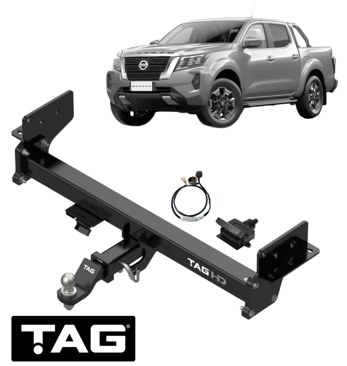 TAG HEAVY DUTY 3-PIECE DESIGN TOW BAR & WIRING KIT TO SUIT NISSAN NAVARA NP300 D23 YS23DDT 2.3L I4