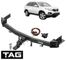 TAG HEAVY DUTY TOW BAR & UNIVERSAL WIRING KIT TO SUIT KIA SORENTO XM D4HB 2.2L I4 TILL 09/2012