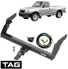 TAG HEAVY DUTY TOW BAR WITH REAR STEP & WIRING KIT TO SUIT MAZDA B2600 BRAVO UN G6 JK26 2.6L I4