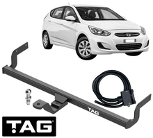 TAG STD DUTY TOW BAR & UNIVERSAL WIRING KIT TO SUIT HYUNDAI ACCENT RB D4FB 1.6L I4 HATCHBACK ONLY
