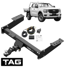 TAG HD 3-PIECE DESIGN TOW BAR & WIRING KIT TO SUIT FORD RANGER PY T6.2 P02S 2.0 I4 EXTENDED TRAYBACK