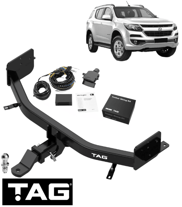 TAG HEAVY DUTY 1-PIECE TOW BAR & BRINK WIRING KIT TO SUIT HOLDEN TRAILBLAZER RG LWH LWN 2.8L I4