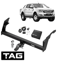 TAG HD 1-PIECE DESIGN TOW BAR & WIRING KIT FOR FORD RANGER PX3 P4AT 2.2L I4 06/15 ON TO 02/22 UTE