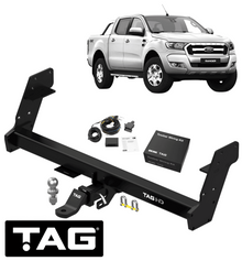 TAG HD 3-PIECE DESIGN TOW BAR & BRINK WIRING KIT FOR FORD RANGER PX3 YN2S 2.0 I4 6/16 ON TO 6/22 UTE