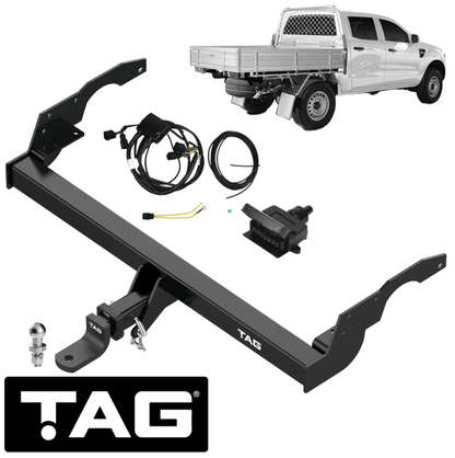 TAG HEAVY DUTY TOW BAR & WIRING KIT TO SUIT FORD RANGER PX P5AT TURBO DIESEL 3.2L I5 4WD CAB CHASSIS