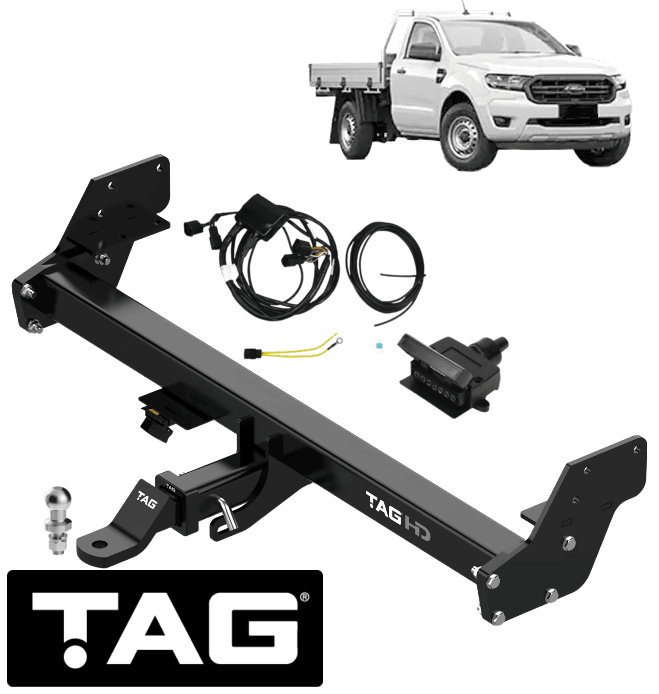 TAG HEAVY DUTY TOW BAR & WIRING KIT TO SUIT FORD RANGER PX P5AT TURBO DIESEL 3.2L I5 4WD CAB CHASSIS