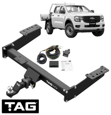 TAG HEAVY DUTY 3-PIECE TOW BAR & BRINK WIRING KIT FOR FORD RANGER PY BF2S 3.0L V6 EXTENDED TRAYBACK
