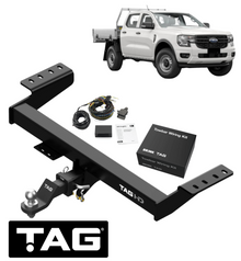 HEAVY DUTY 1-PIECE DESIGN TOW BAR & BRINK WIRING KIT FOR FORD RANGER PY T6.2 BF2S 3.0 V6 CAB CHASSIS