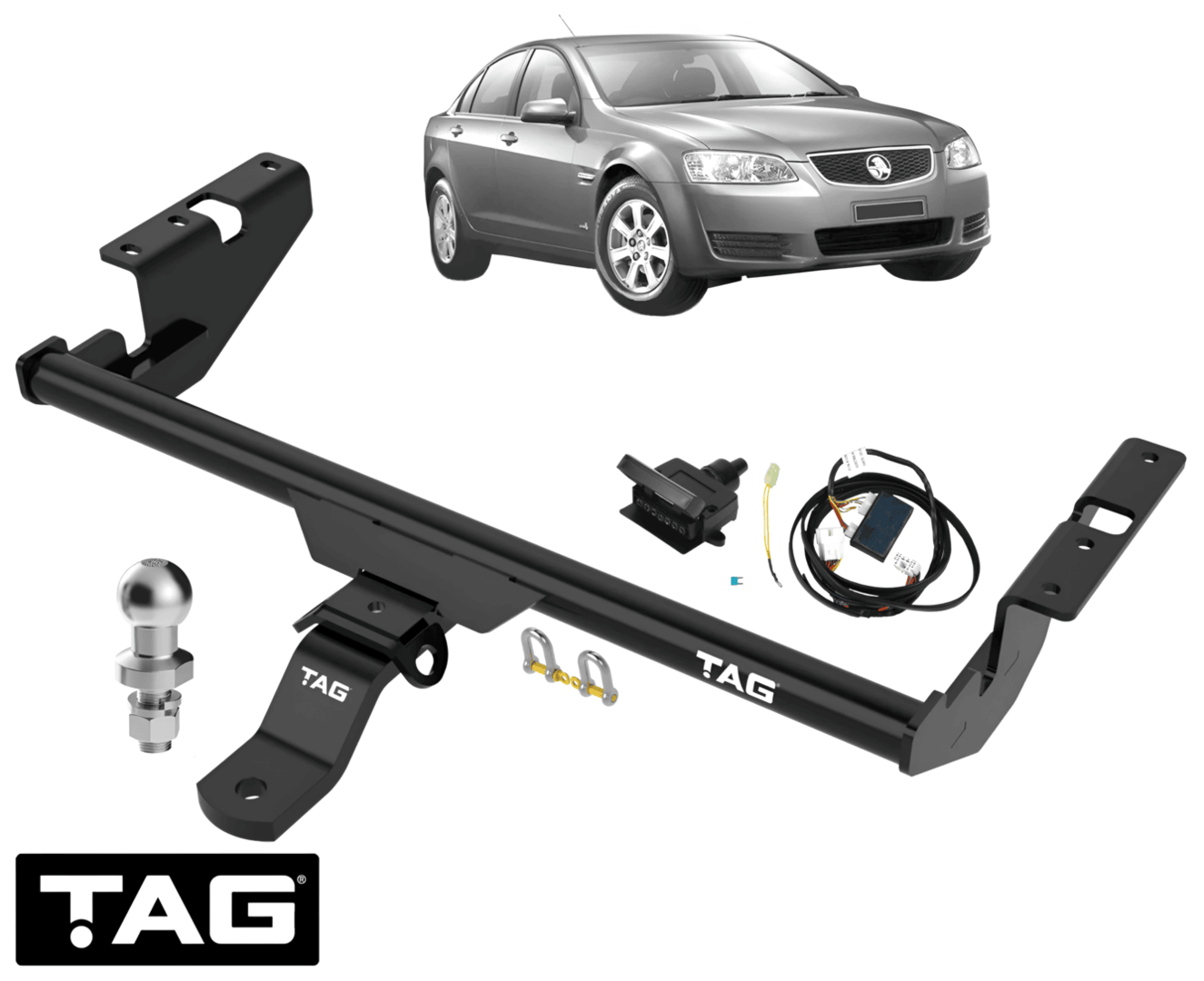TAG STANDARD DUTY TOW BAR & WIRING KIT TO SUIT HOLDEN COMMODORE VE SIDI LF1 LFW LLT 3.0 3.6 V6 SEDAN