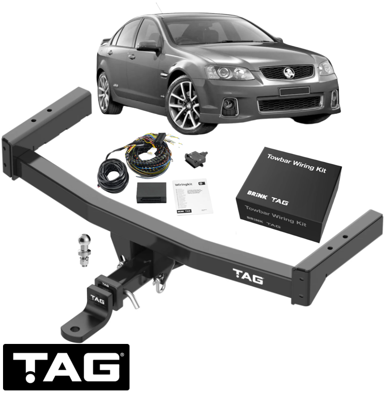 TAG HEAVY DUTY TOW BAR & BRINK WIRING KIT TO SUIT HOLDEN COMMODORE VF ALLOYTEC LWR 3.6 V6 SEDAN ONLY