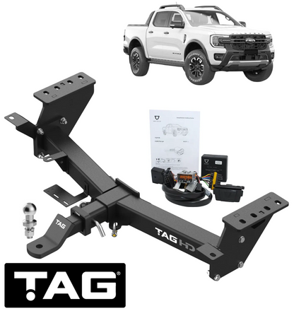 TAG HEAVY DUTY TOW BAR & WIRING KIT TO SUIT FORD RANGER PY T6.2 BF2S 3.0L V6 STYLESIDE ONLY