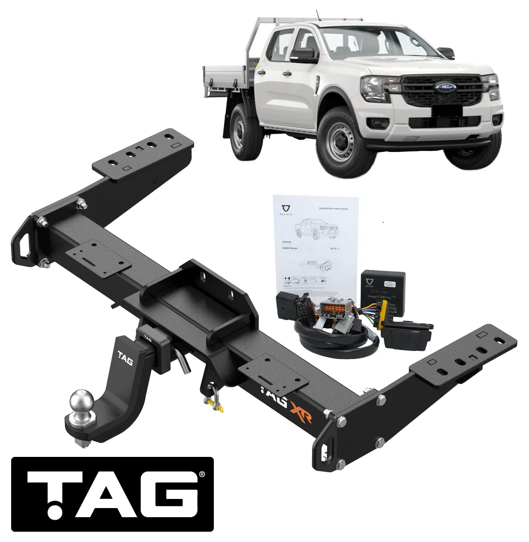 TAG EXTREME RECOVERY (XR) TOW BAR & WIRING KIT TO SUIT FORD RANGER PY T6.2 BF2S 3.0L V6 CAB CHASSIS