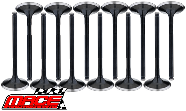 SET OF 12 MACE STAINLESS STEEL INTAKE & EXHAUST VALVES TO SUIT HOLDEN MONARO V2 L67 S/C 3.8L V6