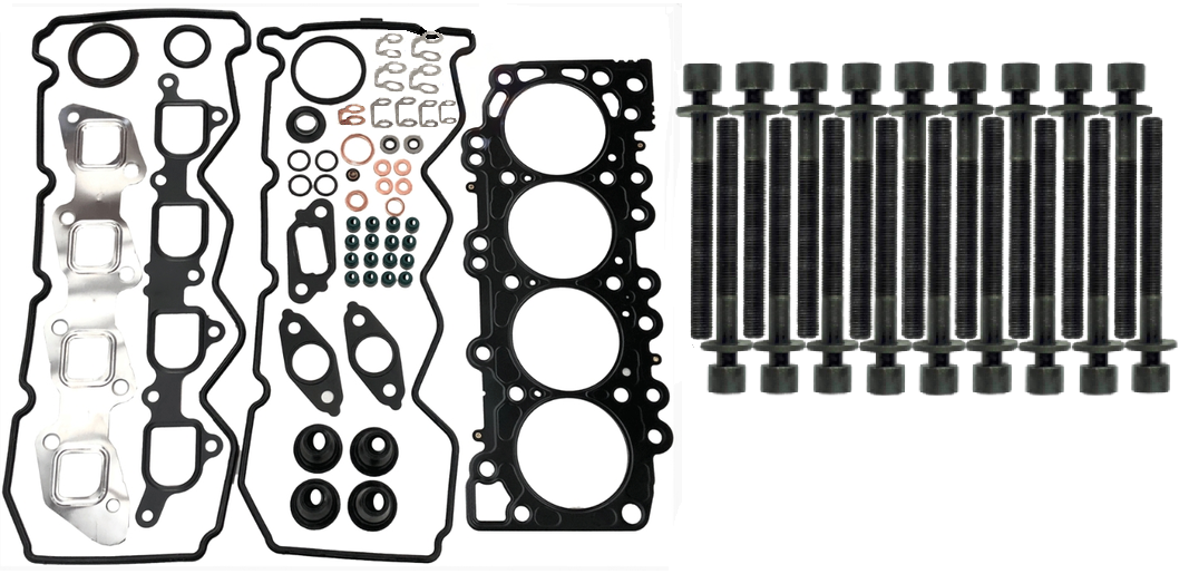 VRS GASKET SET & HEAD BOLTS COMBO PACK TO SUIT NISSAN YD25DDT YD25DDTI TURBO DIESEL 2.5L I4