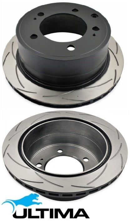 ULTIMA REAR DISC BRAKE ROTOR SET TO SUIT TOYOTA LANDCRUISER FZJ78R 1FZ-FE 4.5L I6