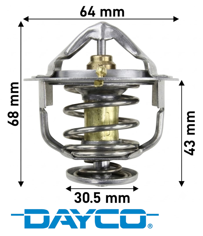 DAYCO 77 DEGREE THERMOSTAT TO SUIT TOYOTA LANDCRUISER FJA300R F33A-FTV TWIN TURBO DIESEL 3.3L V6