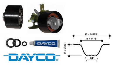 DAYCO TIMING BELT KIT TO SUIT FORD D4204T QXBA TURBO DIESEL 2.0L I4