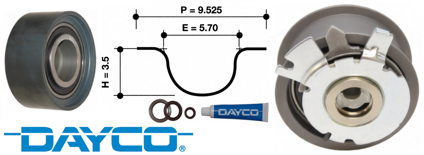 DAYCO TIMING BELT KIT TO SUIT VOLKSWAGEN PASSAT 3C BMR BKP TURBO DIESEL 2.0L I4 TILL 01/2007
