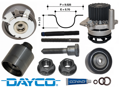 DAYCO TIMING BELT KIT TO SUIT VOLKSWAGEN PASSAT 3C BMR BKP TURBO DIESEL 2.0L I4 FROM 02/2007