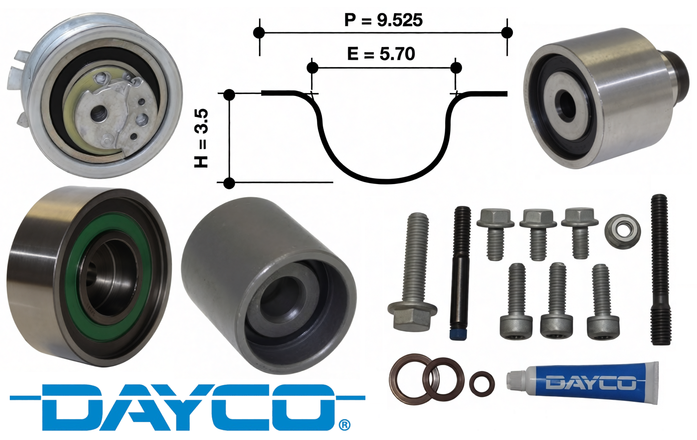 DAYCO TIMING BELT KIT TO SUIT VOLKSWAGEN TRANSPORTER T5 CAAB CAAC CFCA 2.0L I4 FROM 03/2010