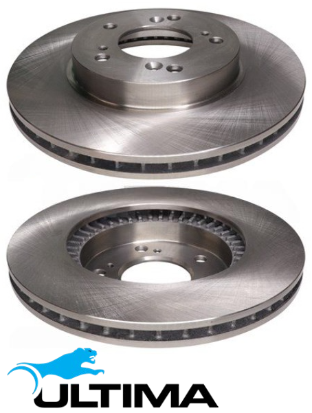 ULTIMA FRONT VENTED DISC BRAKE ROTOR SET TO SUIT HONDA ODYSSEY RA F23A F23A7 F23Z4 2.3 I4 TO 12/2000